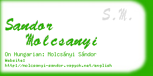 sandor molcsanyi business card