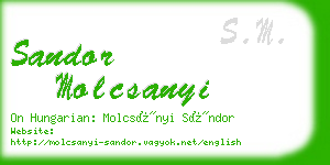 sandor molcsanyi business card